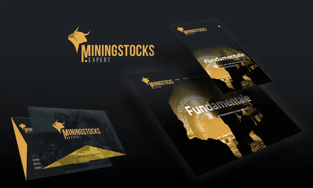 Miningstocks.expert: Webdesign & -entwicklung, Logo & Branding